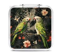 QMNBTES Couple Parrots Olive Switch Game Case Switch Game Holder Cartridge Case Storage 12 Games & 2 Micro Sd Card Slots, Travel Carry Cases, Portable Games Card Storage, Hard Shell, Buckle Closure