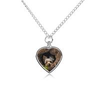 QMNBTES Custom A Little Yorkshire Terrier Cremation Necklace for Ashes Pet Urn Necklace 27.6" Adjustable Chain Memorial Dog Cat Jewelry Keepsake with Filling Kit Sympathy Gift for Grieving Pet Owners
