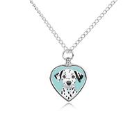 QMNBTES Custom Cute Dalmatian Cremation Necklace for Ashes Pet Urn Necklace 27.6" Adjustable Chain Memorial Dog Cat Jewelry Keepsake with Filling Kit Sympathy Gift for Grieving Pet Owners