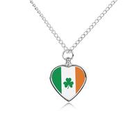 QMNBTES Custom Happy Irish Holidays Cremation Necklace for Ashes Pet Urn Necklace 27.6" Adjustable Chain Memorial Dog Cat Jewelry Keepsake with Filling Kit Sympathy Gift for Grieving Pet Owners