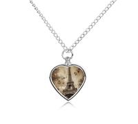 QMNBTES Custom Paris Eiffel Tower Cremation Necklace for Ashes Pet Urn Necklace 27.6" Adjustable Chain Memorial Dog Cat Jewelry Keepsake with Filling Kit Sympathy Gift for Grieving Pet Owners