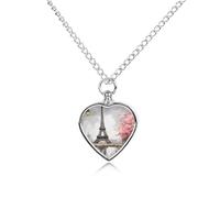 QMNBTES Custom Paris Eiffel Tower Cremation Necklace for Ashes Pet Urn Necklace 27.6" Adjustable Chain Memorial Dog Cat Jewelry Keepsake with Filling Kit Sympathy Gift for Grieving Pet Owners