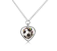QMNBTES Custom Soccer Drawing Cremation Necklace for Ashes Pet Urn Necklace 27.6" Adjustable Chain Memorial Dog Cat Jewelry Keepsake with Filling Kit Sympathy Gift for Grieving Pet Owners