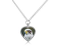 QMNBTES Custom Spear Falcon White Eagle Cremation Necklace for Ashes Pet Urn Necklace 27.6" Adjustable Chain Memorial Dog Cat Jewelry Keepsake with Filling Kit Sympathy Gift for Grieving Pet Owners