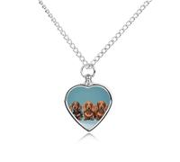 QMNBTES Custom Three Dachshunds Cremation Necklace for Ashes Pet Urn Necklace 27.6" Adjustable Chain Memorial Dog Cat Jewelry Keepsake with Filling Kit Sympathy Gift for Grieving Pet Owners