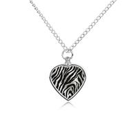 QMNBTES Custom Zebra Print Cremation Necklace for Ashes Pet Urn Necklace 27.6" Adjustable Chain Memorial Dog Cat Jewelry Keepsake with Filling Kit Sympathy Gift for Grieving Pet Owners