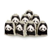 QMNBTES Cute Black And White Panda Drawstring Gift Bags 8PCS Muslin Bags Drawstring Bags Muslin Bags Fabric Gift Bags Small Drawstring Bags Cloth Gift Bags Gift Wrap Bags Drawstring Gift Pouch