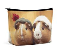 QMNBTES Cute Guinea Pigs Travel Makeup Bag Large Toiletry Bag for Women Waterproof Cosmetic Bags for Purse Portable Makeup Organizer Bags Cute Zipper Pouch Cosmetic Pouch Funny Travel Makeupbag