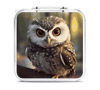 QMNBTES Cute Owl Switch Game Case Switch Game Holder Cartridge Case Storage 12 Games & 2 Micro Sd Card Slots, Travel Carry Cases, Portable Games Card Storage, Hard Shell, Buckle Closure