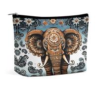 QMNBTES Elephant Pattern Travel Makeup Bag Large Toiletry Bag for Women Waterproof Cosmetic Bags for Purse Portable Makeup Organizer Bags Cute Zipper Pouch Cosmetic Pouch Funny Travel Makeupbag