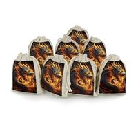 QMNBTES Fire Chinese Dragon Drawstring Gift Bags 8PCS Muslin Bags Drawstring Bags Muslin Bags Fabric Gift Bags Small Drawstring Bags Cloth Gift Bags Gift Wrap Bags Drawstring Gift Pouch