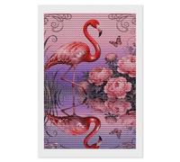 QMNBTES Flamingo Peony Pond 5D Diamond Painting Kits for Adults Beginners DIY Diamond Art Kit Large Gem Painting Full Round Drill Diamonds Dots Gem Art Crafts for Home Wall Decor Gifts 8x12