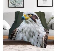 QMNBTES Flannel Fleece Throw Blanket 60x80 Warm Cozy Pet Blanket Winter Reversible Decorative Spear Falcon White Eagle Bedtime Blankets for Couch Bed Sofa Living Room Bedroom Travel Camping Compa