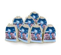 QMNBTES Funny 3D Piggies Drawstring Gift Bags 8PCS Muslin Bags Drawstring Bags Muslin Bags Fabric Gift Bags Small Drawstring Bags Cloth Gift Bags Gift Wrap Bags Drawstring Gift Pouch