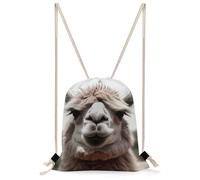 QMNBTES Funny Alpaca Llama Drawstring Backpack Foldable Gym Sackpack for Basketball Soccer Swim Yoga Sport Gear Beach