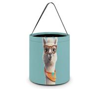 QMNBTES Funny Cartoon Llama Halloween Tote Treat Bags Reusable Goodie Candy Bags with Handle Large Snack Baggies Tote Bucket for Gifts Wrapping Holiday Party Favor Supplies