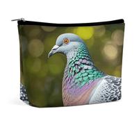 QMNBTES Grey Pigeon Travel Makeup Bag Large Toiletry Bag for Women Waterproof Cosmetic Bags for Purse Portable Makeup Organizer Bags Cute Zipper Pouch Cosmetic Pouch Funny Travel Makeupbag