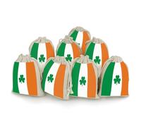 QMNBTES Happy Irish Holidays Drawstring Gift Bags 8PCS Muslin Bags Drawstring Bags Muslin Bags Fabric Gift Bags Small Drawstring Bags Cloth Gift Bags Gift Wrap Bags Drawstring Gift Pouch