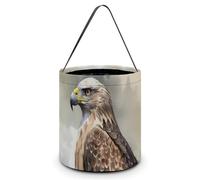 QMNBTES Hawk Sitting In The Tree Halloween Tote Treat Bags Reusable Goodie Candy Bags with Handle Large Snack Baggies Tote Bucket for Gifts Wrapping Holiday Party Favor Supplies