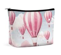 QMNBTES Hot Air Balloon Travel Makeup Bag Large Toiletry Bag for Women Waterproof Cosmetic Bags for Purse Portable Makeup Organizer Bags Cute Zipper Pouch Cosmetic Pouch Funny Travel Makeupbag