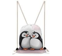 QMNBTES I Love Penguins Drawstring Backpack Foldable Gym Sackpack for Basketball Soccer Swim Yoga Sport Gear Beach