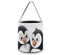 QMNBTES I Love Penguins Halloween Tote Treat Bags Reusable Goodie Candy Bags with Handle Large Snack Baggies Tote Bucket for Gifts Wrapping Holiday Party Favor Supplies