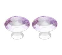 QMNBTES Lilac Flowers in Blossom Cabinet Knobs Drawer Knobs Dresser Knobs Kitchen Cabinet Knobs Drawer Knobs Closet Door Knobs Cabinet Handles Knobs for Dresser Drawers 2 Pack Knobs