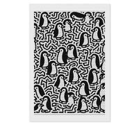 QMNBTES Little Penguin Doodle 5D Diamond Painting Kits for Adults Beginners DIY Diamond Art Kit Large Gem Painting Full Round Drill Diamonds Dots Gem Art Crafts for Home Wall Decor Gifts 8x12