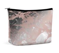 QMNBTES Marble Color Rose Gold Travel Makeup Bag Large Toiletry Bag for Women Waterproof Cosmetic Bags for Purse Portable Makeup Organizer Bags Cute Zipper Pouch Cosmetic Pouch Funny Travel Makeupbag