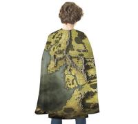QMNBTES Middle Earth Map Halloween Cape Adult Reversible Medieval Cloak Renaissance Costume for Cosplay Party Masquerade
