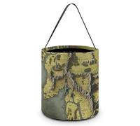 QMNBTES Middle Earth Map Halloween Tote Treat Bags Reusable Goodie Candy Bags with Handle Large Snack Baggies Tote Bucket for Gifts Wrapping Holiday Party Favor Supplies