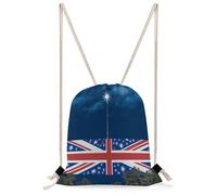 QMNBTES New Zealand Flag Drawstring Backpack Foldable Gym Sackpack for Basketball Soccer Swim Yoga Sport Gear Beach