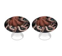 QMNBTES Octopus Intertwined 2 Pack Vintage Cabinet Knob Cute Kitchen Cabinet Knobs Stainless Steel Decorative Furniture Knob Pulls Handles Knobs for Dresser Drawers Bathroom Closet Door Bifold Door