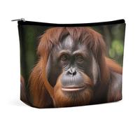 QMNBTES Orangutan Taking Photo Travel Makeup Bag Large Toiletry Bag for Women Waterproof Cosmetic Bags for Purse Portable Makeup Organizer Bags Cute Zipper Pouch Cosmetic Pouch Funny Travel Makeupbag