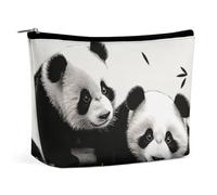 QMNBTES Pandas Travel Makeup Bag Large Toiletry Bag for Women Waterproof Cosmetic Bags for Purse Portable Makeup Organizer Bags Cute Zipper Pouch Cosmetic Pouch Funny Travel Makeupbag