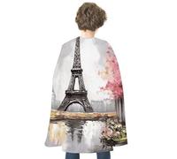 QMNBTES Paris Eiffel Tower Halloween Cape Adult Reversible Medieval Cloak Renaissance Costume for Cosplay Party Masquerade