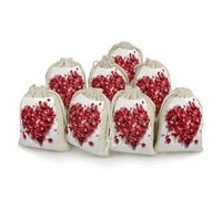 QMNBTES Petals Form Heart Shape Drawstring Gift Bags 8PCS Muslin Bags Drawstring Bags Muslin Bags Fabric Gift Bags Small Drawstring Bags Cloth Gift Bags Gift Wrap Bags Drawstring Gift Pouch