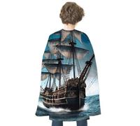 QMNBTES Pirate Ship Halloween Cape Adult Reversible Medieval Cloak Renaissance Costume for Cosplay Party Masquerade