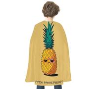 QMNBTES Psych Pineapple Quotes Halloween Cape Adult Reversible Medieval Cloak Renaissance Costume for Cosplay Party Masquerade