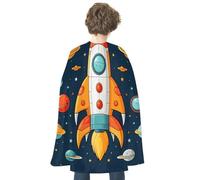 QMNBTES Rocket Clipart Space Ship Halloween Cape Adult Reversible Medieval Cloak Renaissance Costume for Cosplay Party Masquerade