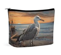 QMNBTES Seagull Travel Makeup Bag Large Toiletry Bag for Women Waterproof Cosmetic Bags for Purse Portable Makeup Organizer Bags Cute Zipper Pouch Cosmetic Pouch Funny Travel Makeupbag