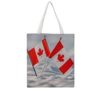 QMNBTES Small Canadian Flags Canvas Tote Bag for Women Men Reusable | Eco-Friendly