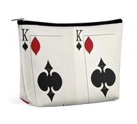 QMNBTES Spades K Poker Travel Makeup Bag Large Toiletry Bag for Women Waterproof Cosmetic Bags for Purse Portable Makeup Organizer Bags Cute Zipper Pouch Cosmetic Pouch Funny Travel Makeupbag