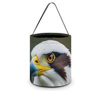 QMNBTES Spear Falcon White Eagle Halloween Tote Treat Bags Reusable Goodie Candy Bags with Handle Large Snack Baggies Tote Bucket for Gifts Wrapping Holiday Party Favor Supplies