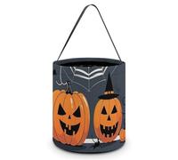 QMNBTES Spider-web Bats Halloween Trick Or Treat Bags Reusable Goodie Candy Bags with Handle Large Snack Baggies Tote Bucket for Gifts Wrapping Holiday Party Favor Supplies