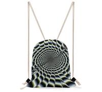 QMNBTES Spiral Optical Illusion Gif Drawstring Backpack Foldable Gym Sackpack for Basketball Soccer Swim Yoga Sport Gear Beach