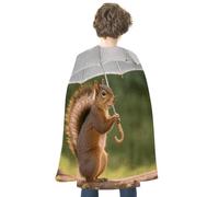 QMNBTES Squirrel Hold A Umbrellas Halloween Cape Adult Reversible Medieval Cloak Renaissance Costume for Cosplay Party Masquerade