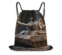 QMNBTES Steam Tank Model Drawstring Backpack Foldable Gym Sackpack for Basketball Soccer Swim Yoga Sport Gear Beach