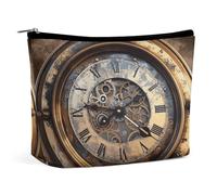 QMNBTES Steampunk Clock Travel Makeup Bag Large Toiletry Bag for Women Waterproof Cosmetic Bags for Purse Portable Makeup Organizer Bags Cute Zipper Pouch Cosmetic Pouch Funny Travel Makeupbag