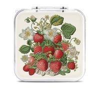 QMNBTES Strawberry Embroidery Switch Game Case Switch Game Holder Cartridge Case Storage 12 Games & 2 Micro Sd Card Slots, Travel Carry Cases, Portable Games Card Storage, Hard Shell, Buckle Closure